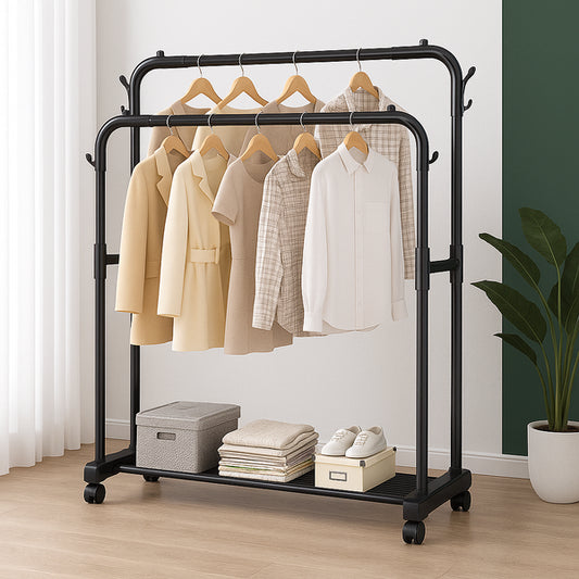 Dvostruki Metalni Stalak za Odeću na Točkićima